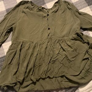Green women’s peasant top